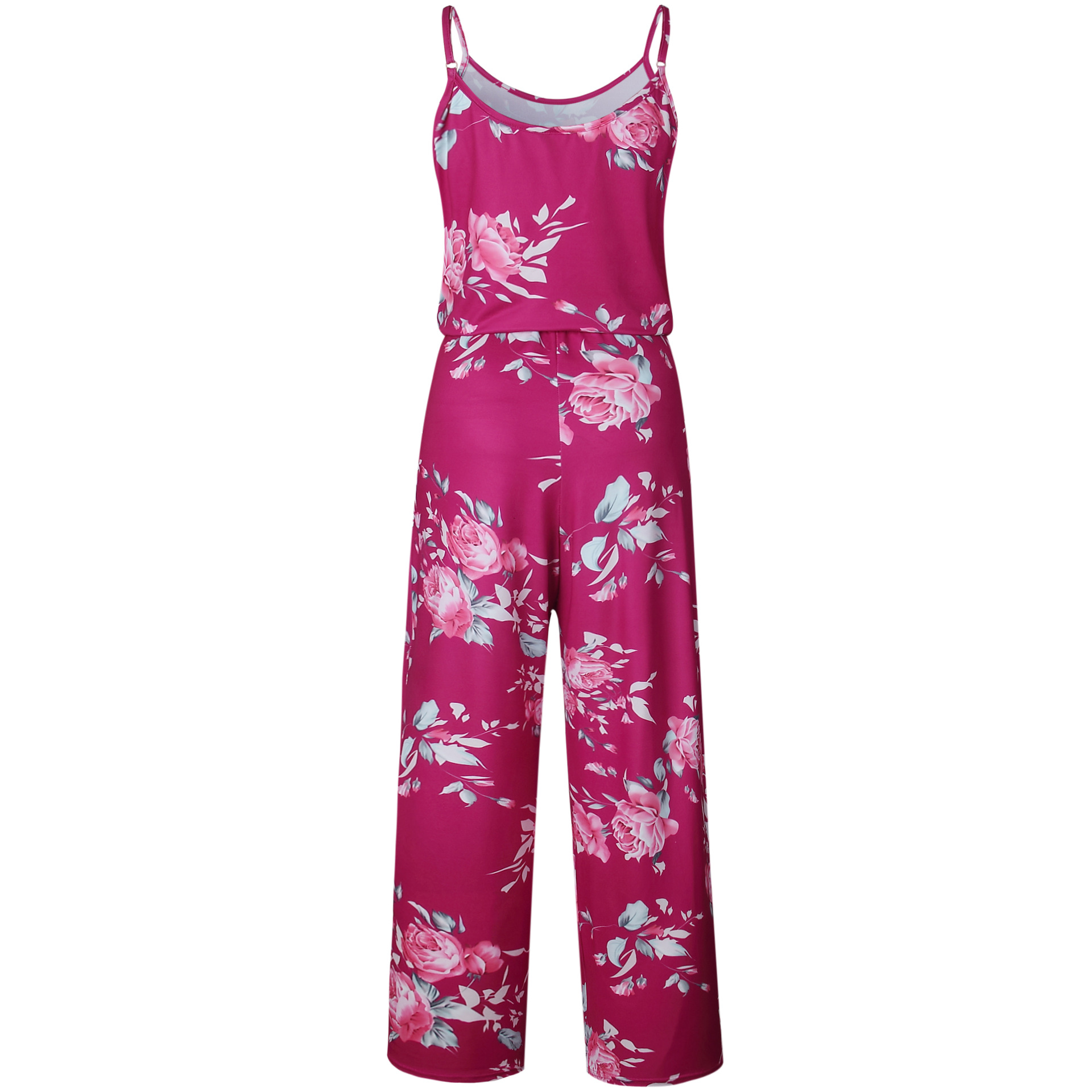 SZ60131-5  floral neck jumpsuits wide leg pants Casual jumpsuit